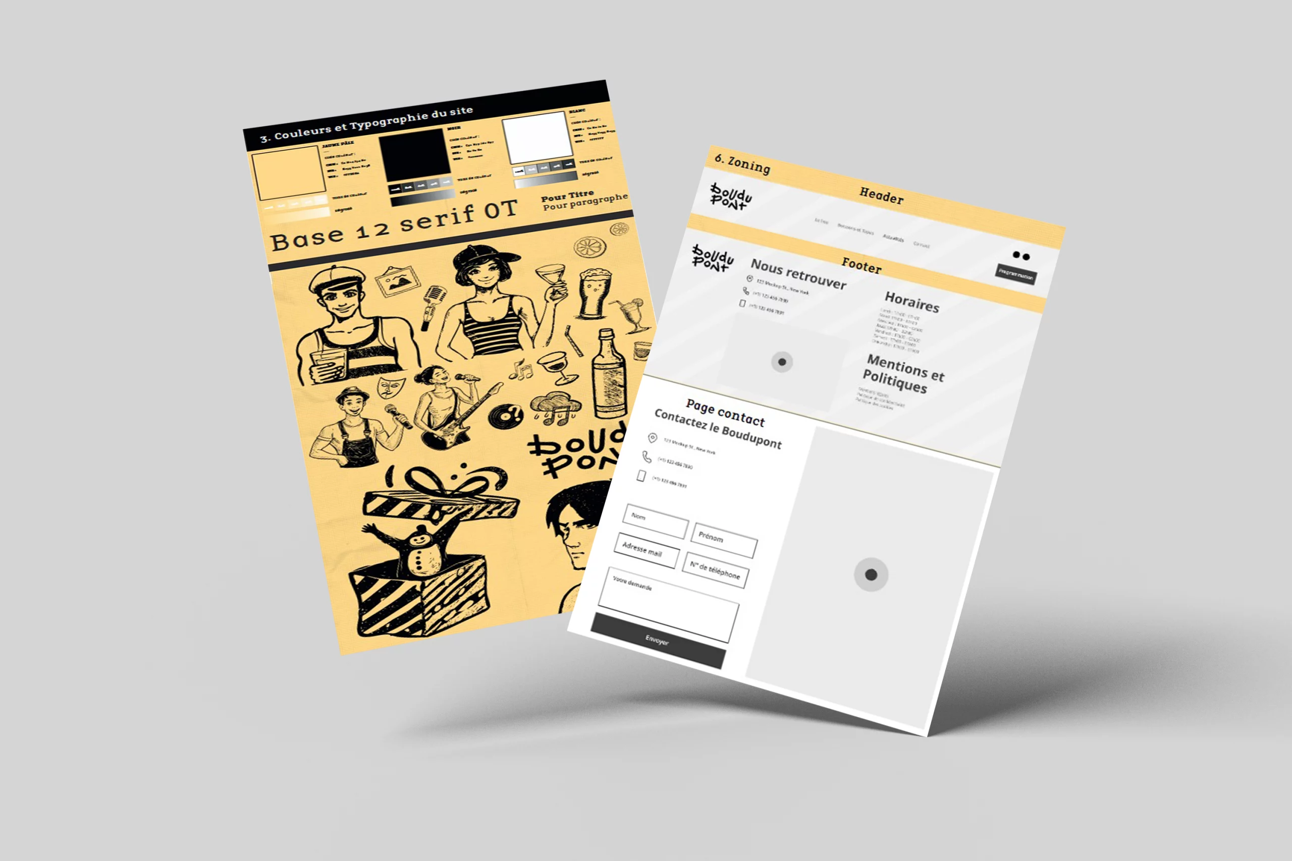 Mockup cahier des charges du Boudu Pont réalisé par Terre Bleue Marketing