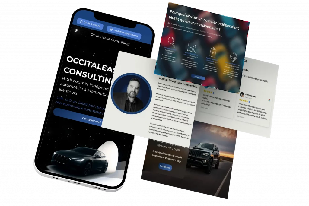 Création du site internet Occitalease Consulting par l'agence de communication Terre Bleue Marketing Création du site internet Occitalease Consulting